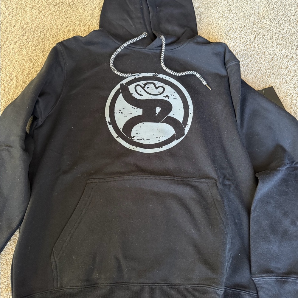 Hooey Black Hoodie with Distinctive Gray Emblem